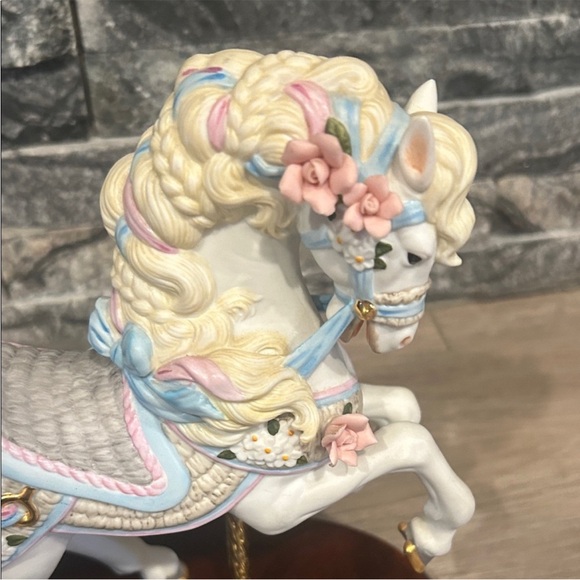Lenox Other - Lenox Porcelain Carousel Horse Figurine With Wood Base in Pastel Accents